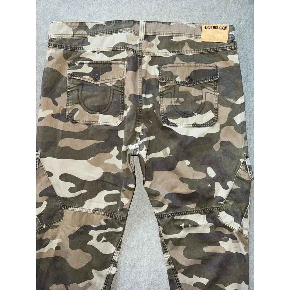 True Religion Men's Regular Fit Cargo Pants Camouflage‎ Army Sz 40